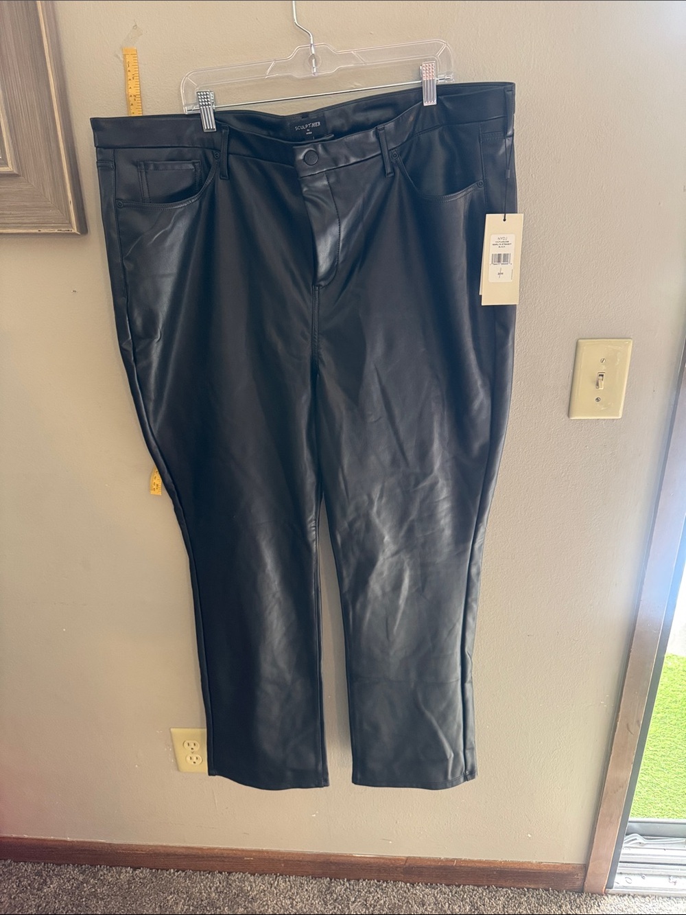 NYDJ Black Faux Leather Bootcut Pants